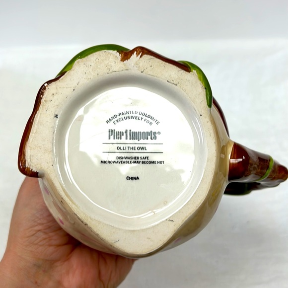 Pier 1 Imports “olli The Owl” hand painted ceramic owl mug - Picture 6 of 7